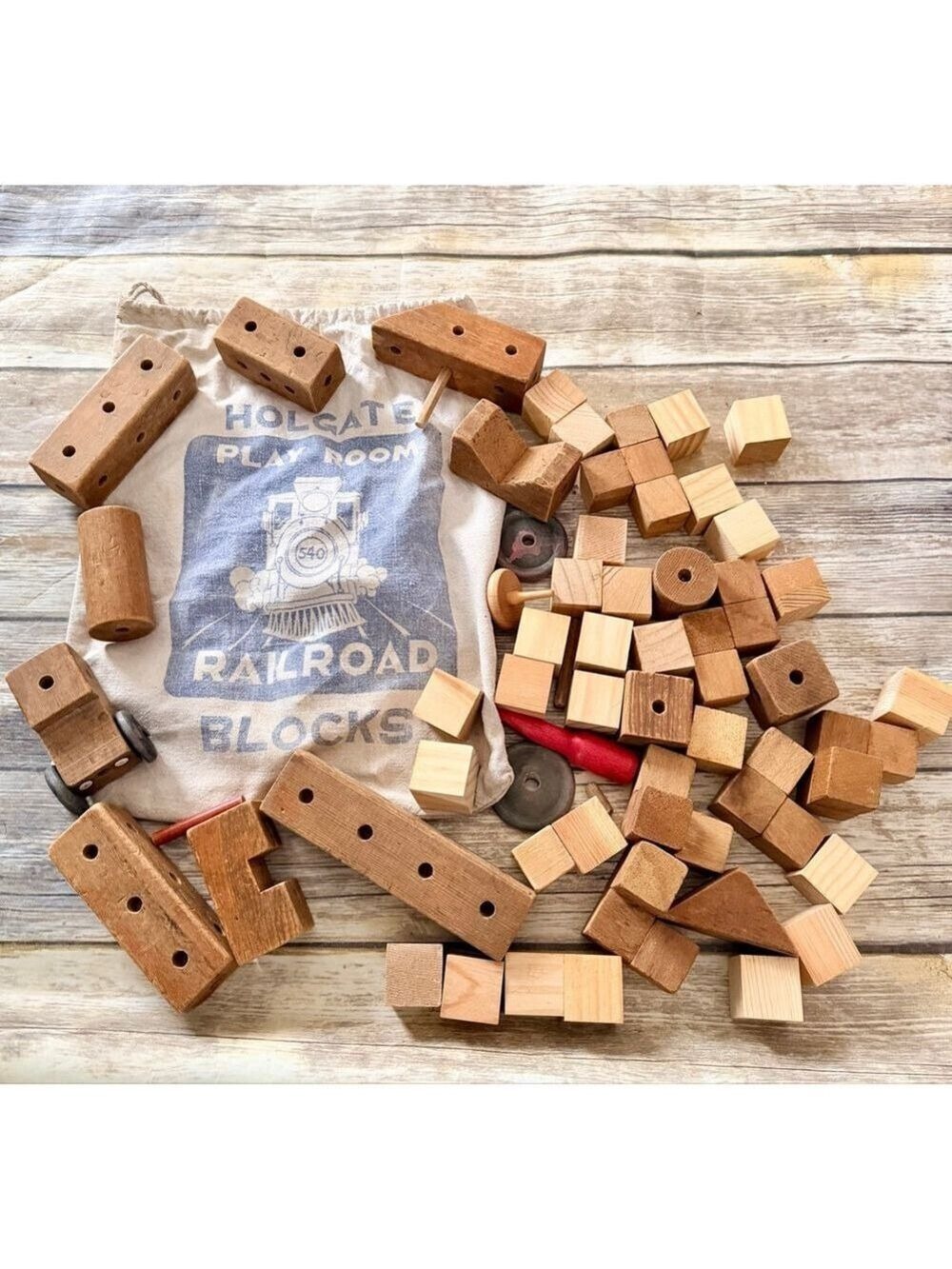Vintage Holgate Playroom Wood Blocks - Picture 3 of 7